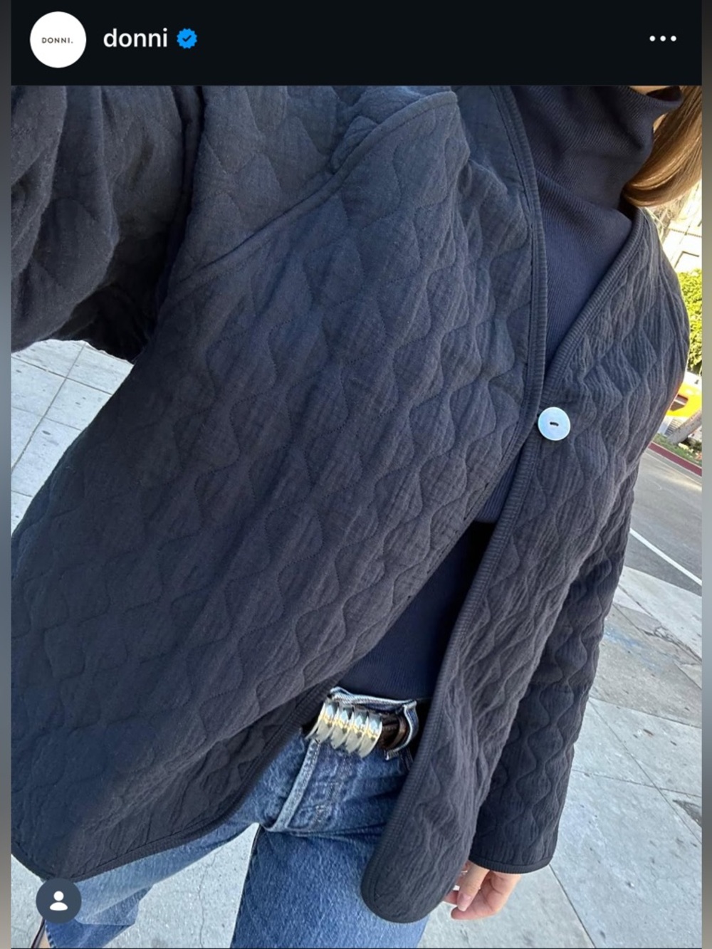 Donni Quilted Navy Blue Women's Open-Front Jacket XS